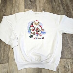 Cottage Essentials Vintage Holiday Graphic Crewneck Sweater Women’s Small Teddy